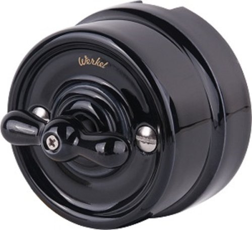 Выключатель-ретро керамика Werkel Retro 2-кл. черный фото Выключатель-ретро керамика Werkel Retro 2-кл. черный картинка